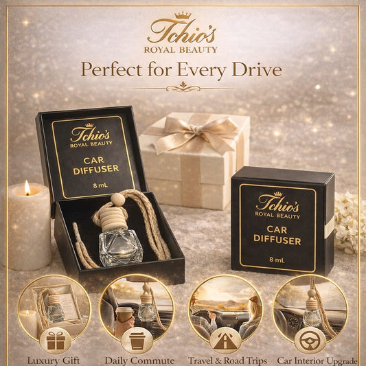 Tchio’s Royal Beauty Royal Linen Car Diffuser – Luxury Crystal Hanging Air Freshener, Long-Lasting Clean Linen & Amber Scent, Premium Car Interior Fragrance, 8 mL