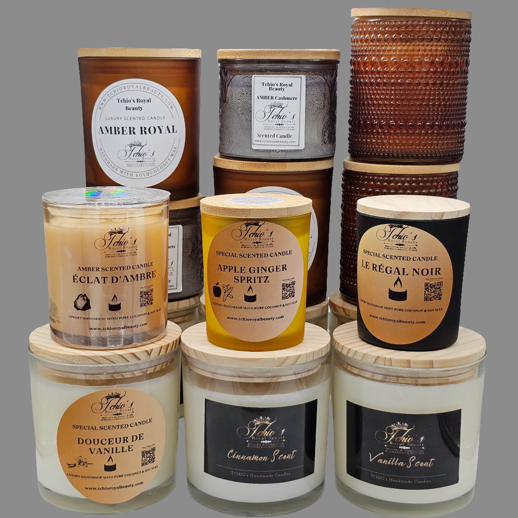 Amber Scented Candle, Pure Handcrafted with Natural Coconut and Soy Wax 9 oz