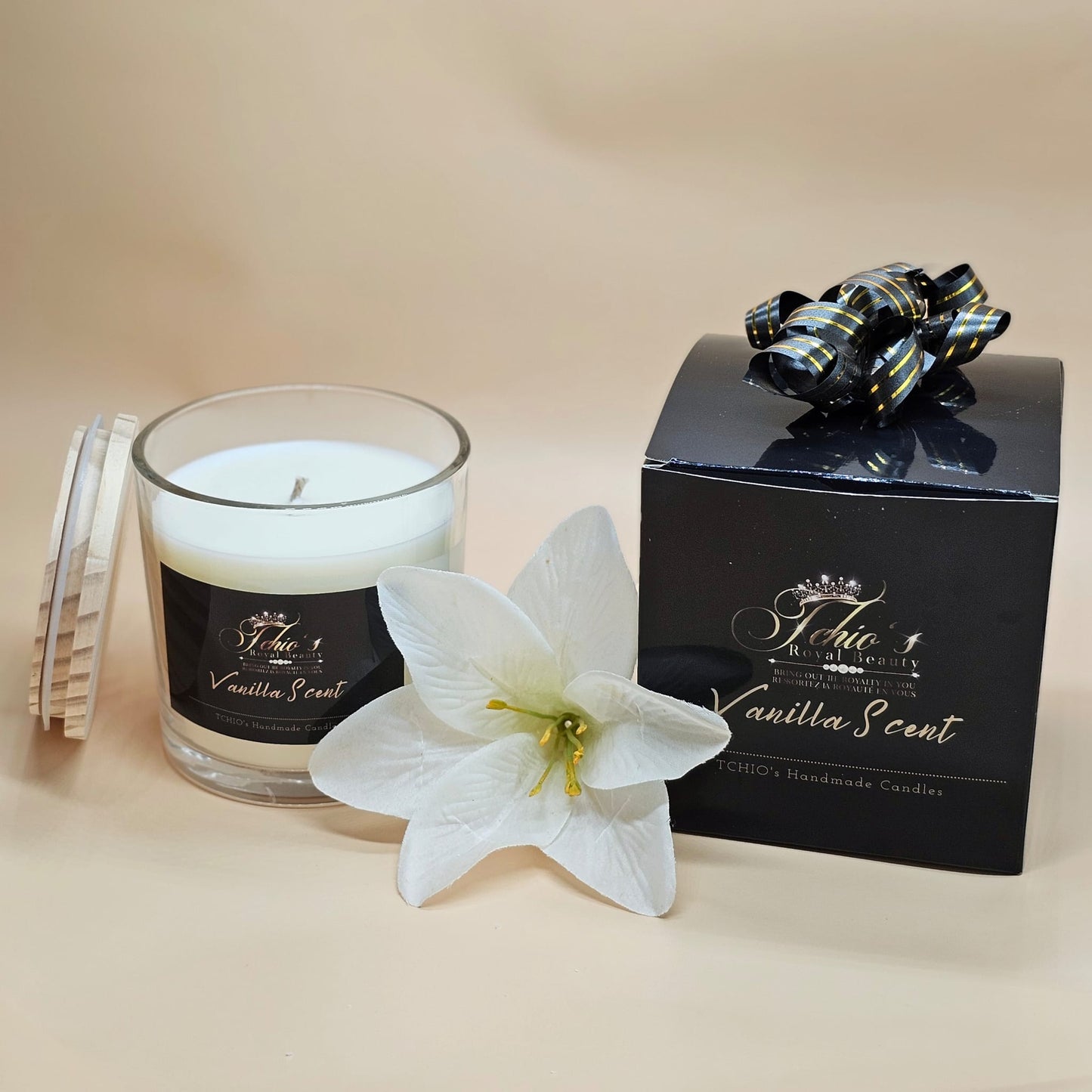 Elixir de Luxe - Vanilla Royal gift - Scented Candle - Handcrafted Natural Soy and coconut Wax 18 OZ - Free Shipping