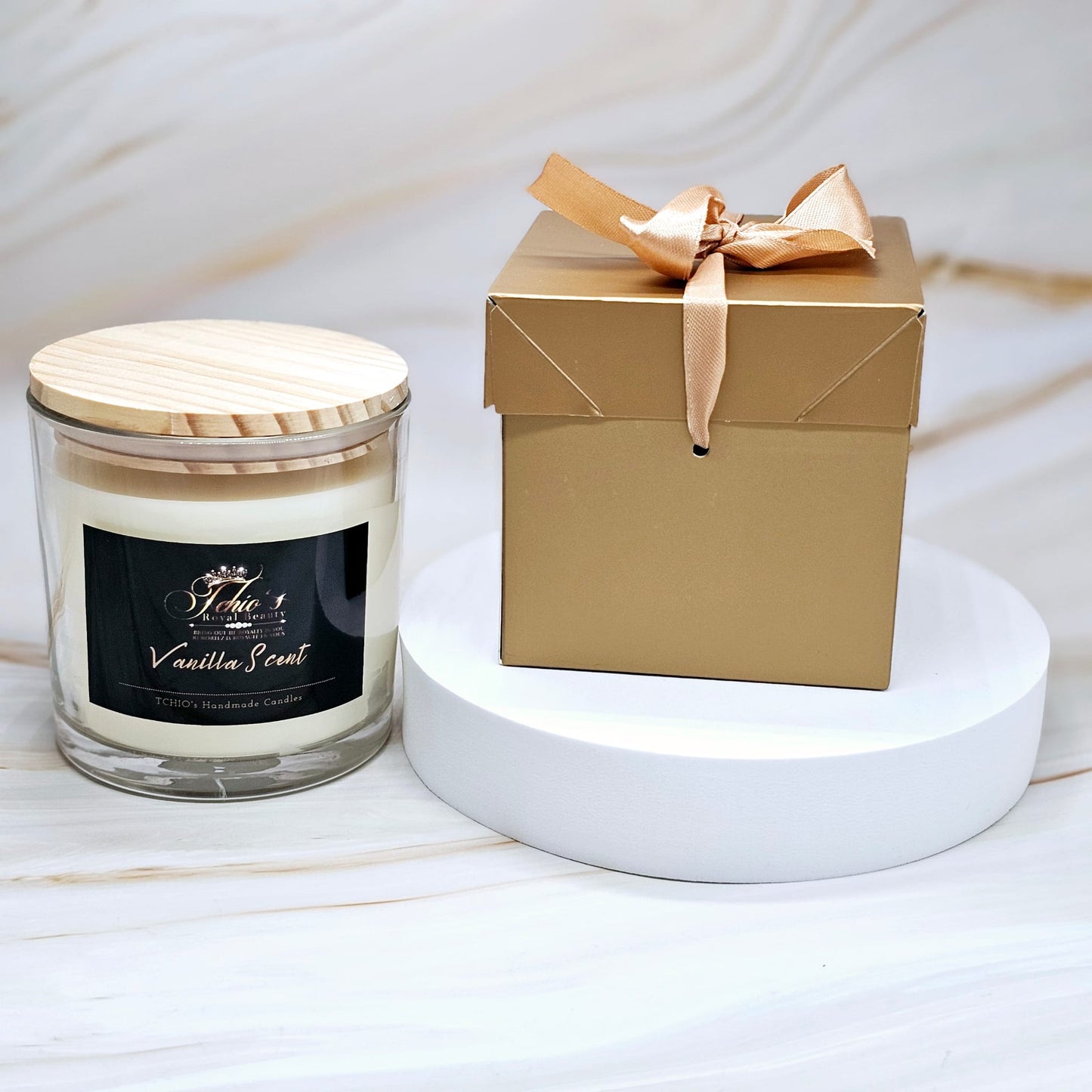 Elixir de Luxe - Vanilla Royal gift - Scented Candle - Handcrafted Natural Soy and coconut Wax 18 OZ - Free Shipping