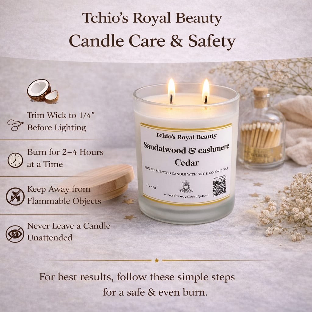 Sandalwood & Cashmere Cedar Luxury Scented Candle, Soy & Coconut Wax, 14 oz, Wooden Lid