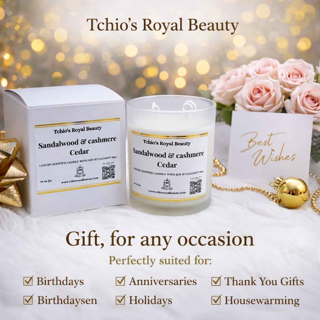 Sandalwood & Cashmere Cedar Luxury Scented Candle, Soy & Coconut Wax, 14 oz, Wooden Lid