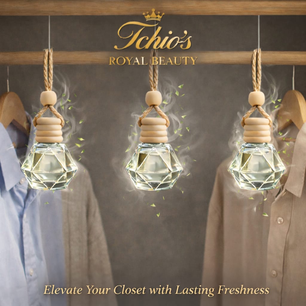 Tchio’s Royal Beauty Royal Linen Car Diffuser – Luxury Crystal Hanging Air Freshener, Long-Lasting Clean Linen & Amber Scent, Premium Car Interior Fragrance, 8 mL