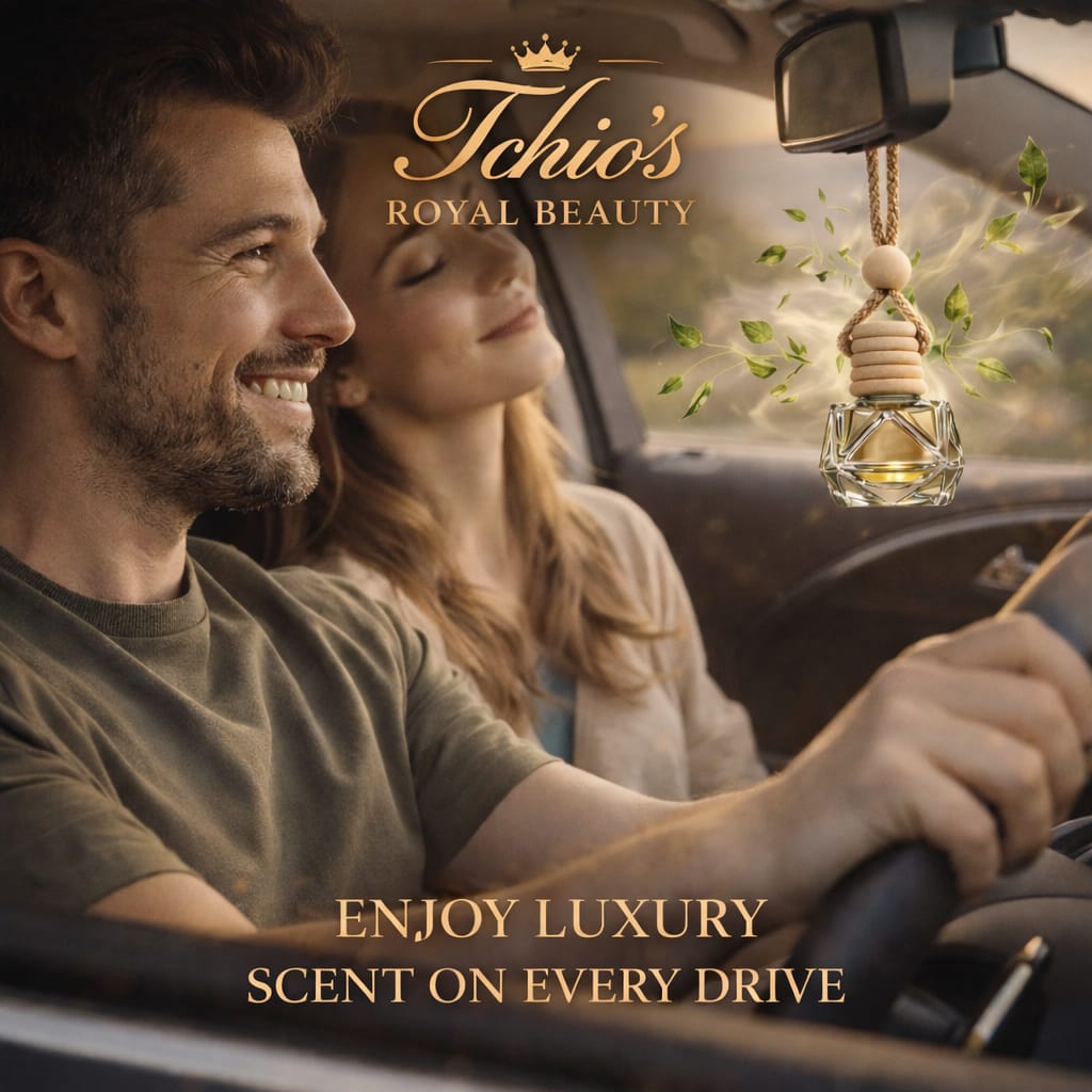 Tchio’s Royal Beauty Royal Linen Car Diffuser – Luxury Crystal Hanging Air Freshener, Long-Lasting Clean Linen & Amber Scent, Premium Car Interior Fragrance, 8 mL