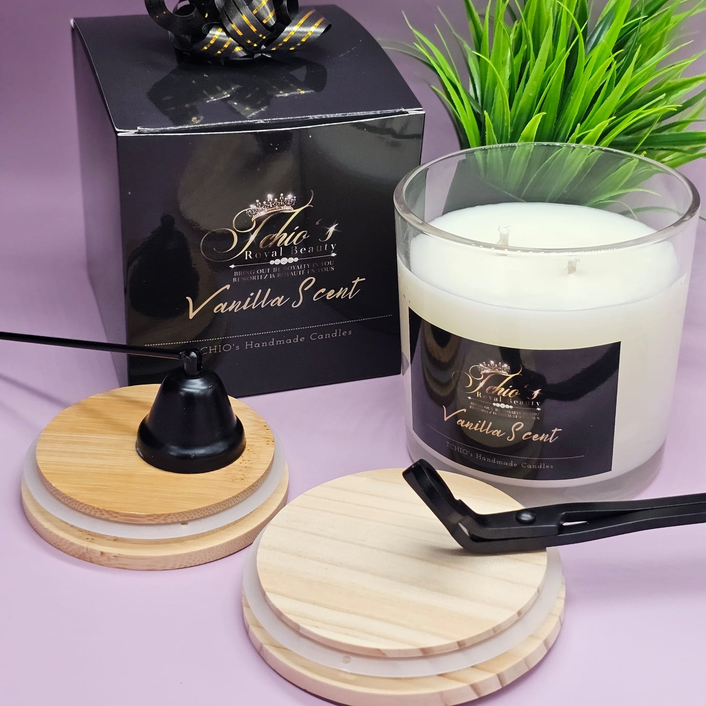 Elixir de Luxe - Vanilla Royal gift - Scented Candle - Handcrafted Natural Soy and coconut Wax 18 OZ - Free Shipping