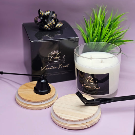 Elixir de Luxe - Vanilla Royal gift - Scented Candle - Handcrafted Natural Soy and coconut Wax 18 OZ - Free Shipping